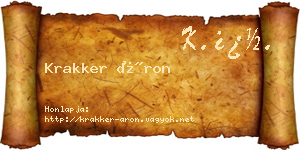 Krakker Áron névjegykártya