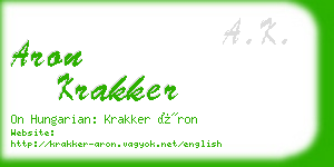 aron krakker business card